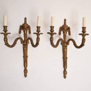 A Set of 4 19th Century Bronze Wall Lights 